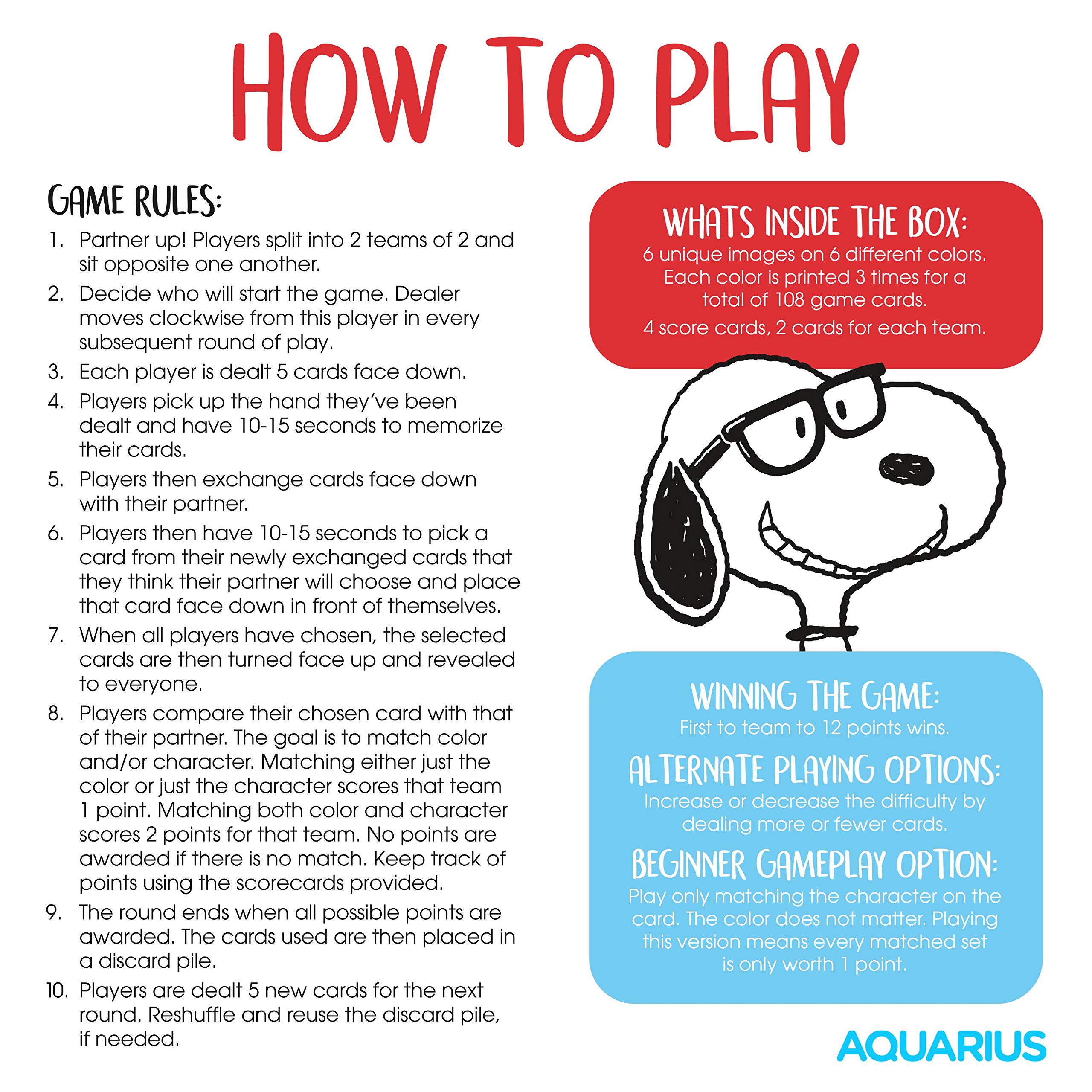 AQUARIUS - Peanuts Memory Master Card Game