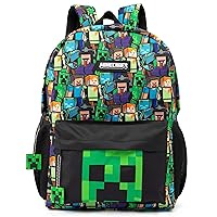 Minecraft All Over Print Kids Black Backpack Boys School Rucksack (One Size)
