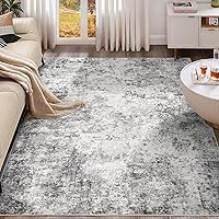 6x9 Area Rug Living Room Rugs - Washable Neutral Modern Abstract Soft Thin Large Rug Indoor Floor No Slip Rug Carpet for Bedroom Under Dining Table Home Office Decor - Grey