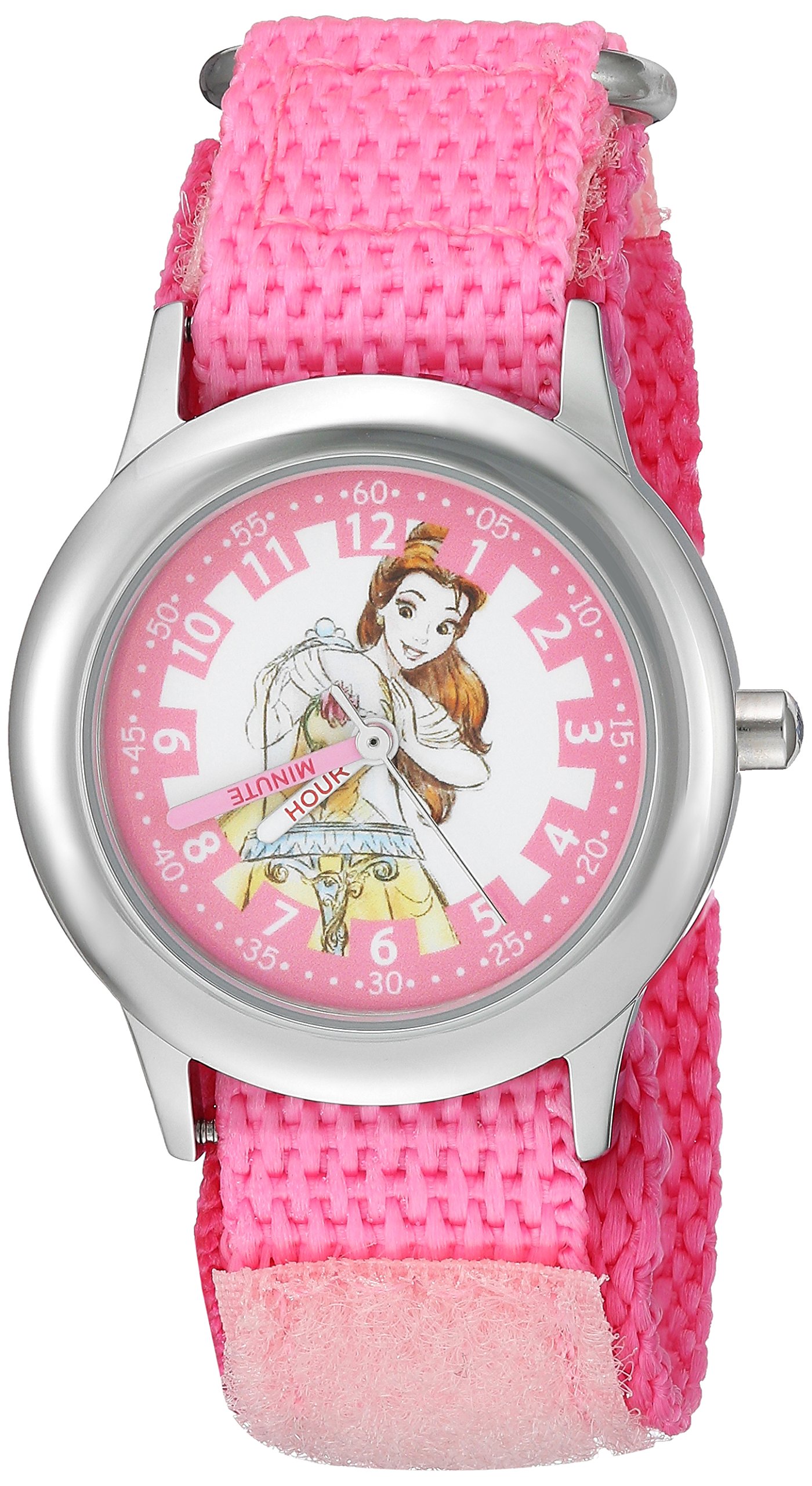 Disney Princess Kids' Stainless Steel Time Teacher Analog Quartz Nylon Watch