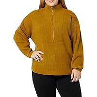 Amazon Essentials Women's Mid Gauge Stretch Half Zip Polo Collar Sweater (Previously Daily Ritual)