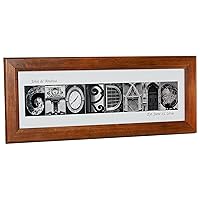 Wedding Bride and Groom Personalized 8 by 20 inch Framed Name Created with Architectural Alphabet Photographs - Exclusively by Creative Letter Art?