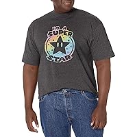 Nintendo Big & Tall Rainbow Super Star Men's Tops Short Sleeve Tee Shirt