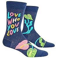 Blue Q Men's Crew Socks ~ Love Who You Love (fit shoe size 7-12)