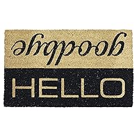 DII Greetings Collection Natural Coir Doormat, 18x30, Hello/Goodbye