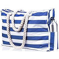 SHYLERO Beach Bag and Pool Bag. Has Airtight Pouch, Ton of Pockets. Beach Tote is Zippered, Water Repellent. Family Size