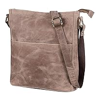LEABAGS Leather Crossbody Bag - Vintage Genuine Buffalo Leather Handbag - Shoulder Messenger Bag Men Women Briefcase Milano