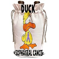 3dRose Dooni Designs Cause Awareness Ribbon Designs - Duck Esophageal Cancer Awareness Ribbon Cause Design - Wine Bag (wbg_114425_1)