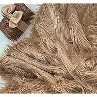 Faux Fur Fabric Ultra Soft Deluxe Plush Shaggy Squares | Craft, Sewing, Props, Costumes, Decoration (Peanut Butter Brown, 8x8 inches)