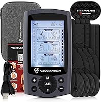 TENS Unit Muscle Stimulator, Electronic PMS Pulse Massager Machine for Shock Physical Therapy, Back Pain Relief, Sciatica and Shoulder Recovery, Gray