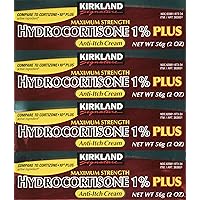 Kirkland Signature Maximum Strength Hydrocortisone Cream 1% with Aloe, 2-ounce (pack of 4)