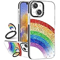 Toycamp for iPhone 13 Mini Case with Ring Kickstand, Colorful Rainbow Graffiti Design for Women Men Girls Boys Cute Art Cartoon Print Clear Case Cover for iPhone 13 Mini (5.4 Inch)