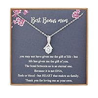 Bonus Mom Gifts from Daughter, Stepmother Mother in Law Gifts, 925 Sterling Silver Necklace, Gifts for Stepmom, Bonus Mom Necklace, Mother in law Gifts, Adoption Gifts