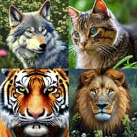Puzzle Animals - Puzzles for children / kids - Animal games - Farm Animals - Wild - Take care [2,3,4,5,6,7,8,9,10 years] - Family Animals ZOO - Dog, Cat, Lion, Tiger, Panda, Unicorn...