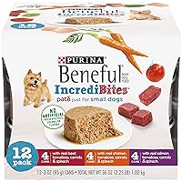 Purina Beneful Small Breed Wet Dog Food Variety Pack, IncrediBites Pate - (2 Packs of 12) 3 oz. Cans