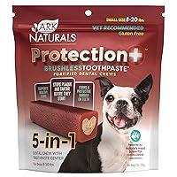 ARK NATURALS Protection+ Brushless Toothpaste, Dog Dental Chews for Small Breeds, Prevents Plaque & Tartar, Freshens Breath, 12oz, 1 Pack