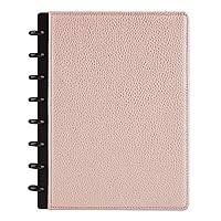 TUL® Discbound Notebook With Pebbled Leather Cover, Junior Size, Narrow Ruled, 60 Sheets, Rose Gold