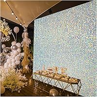 Kate 3D Rainbow Sliver Sequin Wall Panels Glitter Backdrops Decoration for Party,Birthday,Wedding 24 Panels
