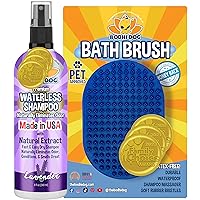 Grooming Shampoo Brush + Lavender Waterless Shampoo Bundle