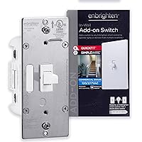 700 Series Add-on In-Wall Smart Switch QuickFit & SimpleWire, Toggle, Wi-Fi, Z-Wave, Zigbee, Not A Standalone Switch, Smart Light Switch, 3 Way Switch, Alexa, Google Assistant, 59340