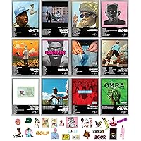 Unique America 12 Pcs| Posters, Album Cover Posters, Tyler The Creator, Music Posters, Album Covers for Wall Decor, Tyler The Creator Poster 12x16” Total 12 Poster & 25 Stickers Black Design Unframed
