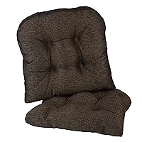 Klear Vu Gripper Overstuffed Universal Non-Slip Dining Chair Cushions for Kitchen Decor or Office Use, U-Shaped Skid-Proof Seat Pad, 17x17 Inches, 2 Count (Pack of 1), Chestnut