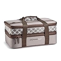Expandable Insulated Casserole Carrier for Hot or Cold Food, Thermal Lasagna Lugger Tote for Potluck, Parties, Picnic, and Cookouts, Fits 9