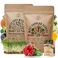 Organo Republic Cress Microgreens & 20 Most Popular Vegetables Seeds Bundle Non-GMO, Heirloom for Planting Indoor/Outdoor Over 361,300 Plants