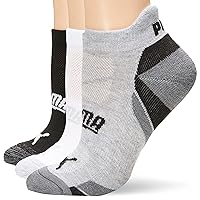 PUMA womens 6 Pack Low Cut Running Socks, White/Multi, 9 11 US