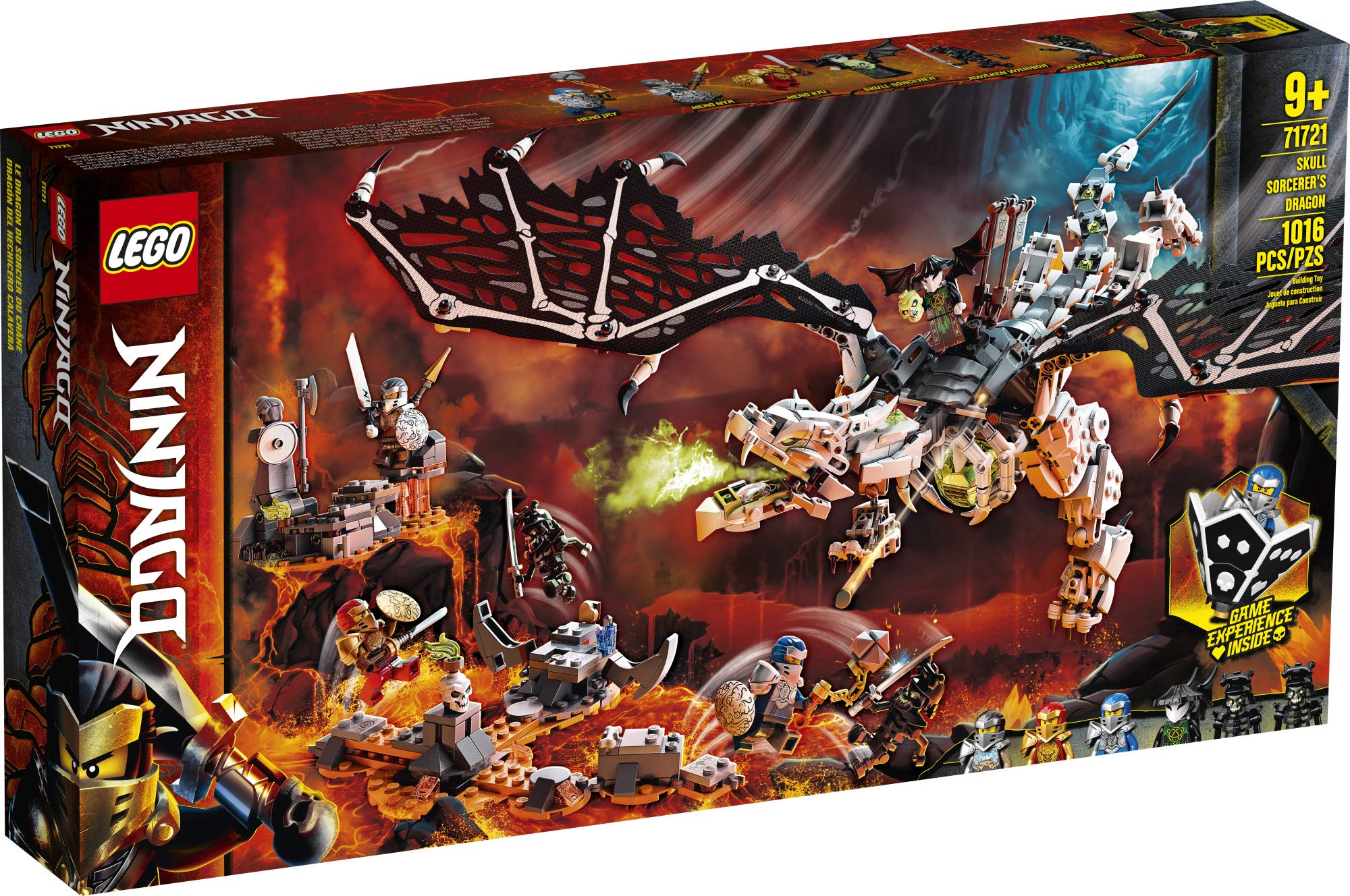 LEGO NINJAGO Skull Sorcerer’s Dragon 71721 NINJAGO Dragon Set Featuring Warrior Toy Figures (1,016 Pieces)