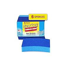 Non-Scratch Odor Resistant Scrub Sponge, Multi-Purpose Sponge for Kitchen and Household, Safe for Non-Stick Cookware (6 sponges)