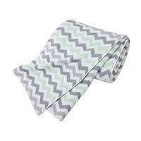 American Baby Company 100% Natural Cotton Sweater Knit Swaddle Blanket, Celery/Gray ZigZag, Soft Breathable, for Boys and Girls