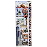 Paper House Productions STCX-0068E Travel Cardstock Stickers, Chicago (6-Pack)