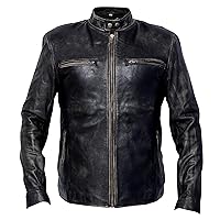 Mark Wahlberg Distressed Cowhide Real Leather Jacket