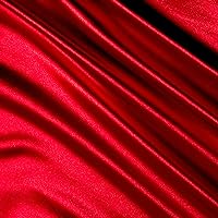 Heavy Crepe Back Satin Red, Fabric by the Yard