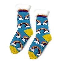Kids Winter Cozy Non-Slip Slipper Socks, Funny Cute Sherpa House Socks for Boys & Girls One size