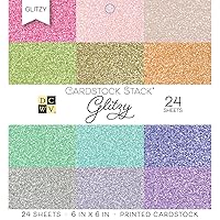 American Crafts DCWV Card Stock 6X6 Glitzy, Card Stock For Scrapbooking Card Stock Colored Paper Card Stock Craft Paper Card Stock For Card Making Decorative Card Stock Glitter Card Stock