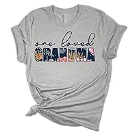 Women's Mother's Day One Loved Mama Grandma Short Sleeve T-Shirt Graphic Tee