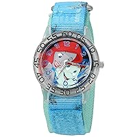 Disney Girl's 'Ariel' Quartz Plastic and Nylon Watch, Color:Blue (Model: W002915)