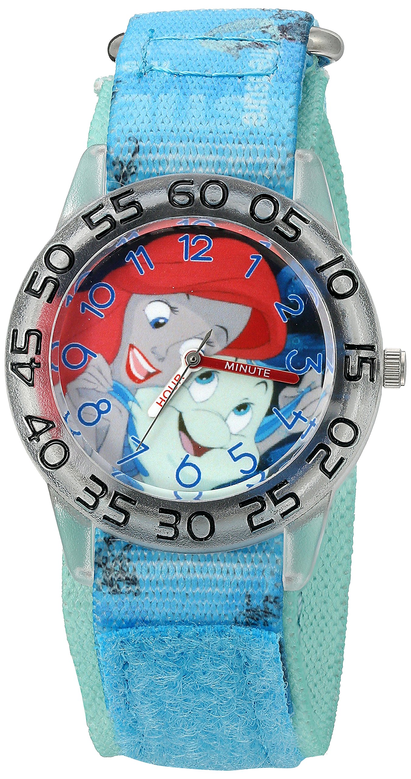 Disney Girl's 'Ariel' Quartz Plastic and Nylon Watch, Color:Blue (Model: W002915)