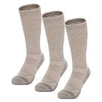 Wool Hiking Working Socks for Men 3 Pairs, Thick Cushioned Warm Thermal Outdoor Boot Crew Socks
