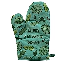 Lettuce is The Taste of Sadness Oven Mitt Funny Greens Salad Vegetable Sarcastic Kitchen Glove Funny Graphic Kitchenwear Funny Food Novelty Cookware Lettuce Oven Mitt