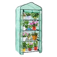 Ohuhu Mini Greenhouse for Indoor Outdoor, Small Plastic Plant Green House 4-Tier Rack Stand Portable Greenhouses with Durable PE Cover for Seedling, 2.5x1.6x5.2 FT, Ideal Gardening Gifts for Women Men
