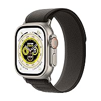 Apple Watch Ultra [GPS + Cellular 49mm] Smart Watch w/Rugged Titanium Case & Black/Gray Trail Loop M/L. Fitness Tracker, Precision GPS, Action Button, Extra-Long Battery Life, Brighter Retina Display