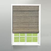 Radiance Cordless Bamboo Roman Shades for Windows - Flatstick Bamboo Blinds for Reduce Bright Light - Bamboo Roman Shades for Home & Offices - Driftwood - 29