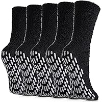 LINEMIN Non Slip Fuzzy Socks for Women Cozy Hospital Socks Soft Fluffy with Grips Socks Winter Warm Slipper Socks