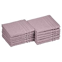 Amazon Basics Cosmetic Friendly Washcloths - 12-Pack, Lavender Bloom, 12