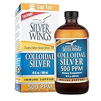 Natural Path Silver Wings Colloidal Silver 500ppm (2,500mcg) Immune Support Supplement 16 fl. oz.