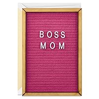 Hallmark Signature Mothers Day Card (Boss Mom Felt Letterboard)
