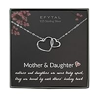 EFYTAL Daughter Gifts from Mom, Mother Daughter Heart Necklace for Women, Confirmation Gifts for Teenage Girl, Daughter Birthday Gifts, Graduation Gifts
